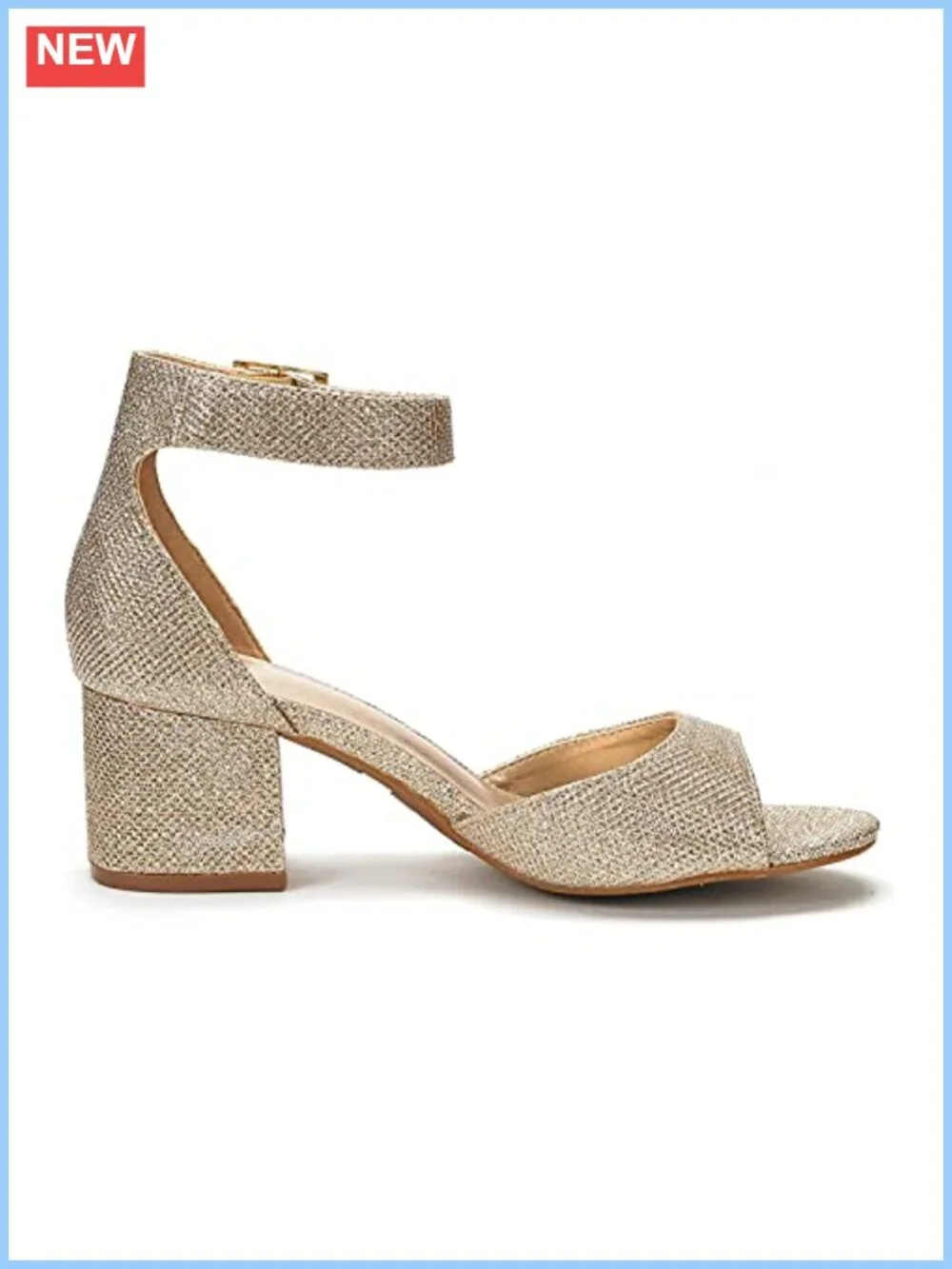 Womens Chunky Heel Sandals Open Toe Ankle Strap Dress Wedding Shoes